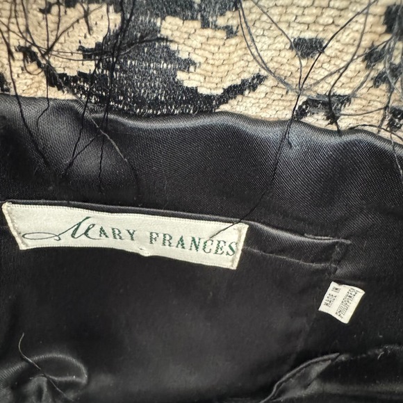 Mary Frances Fully Beaded Semi-Circle Clutch Bag Feather Trim Wood Handle - Picture 7 of 12